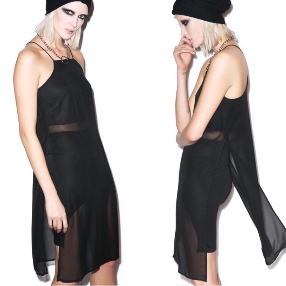 BLQ Black Going-Out Top with Sheer Over Layer